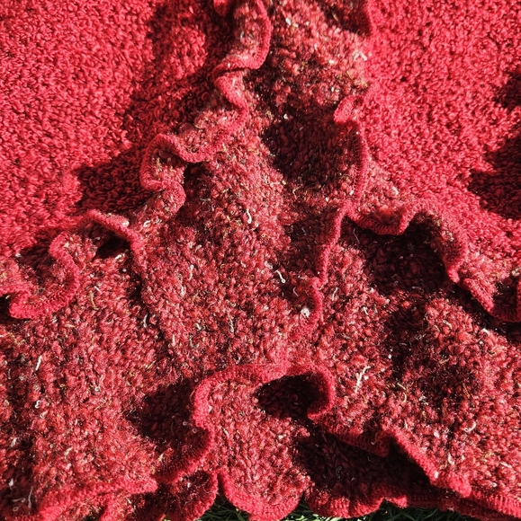 Gizel Sweater Cardigan Vintage Cardigan Red 1X Shoulder Pads 2-Button Closure - Picture 8 of 16